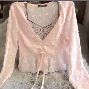 Shein Sheer Polkadot Blouse